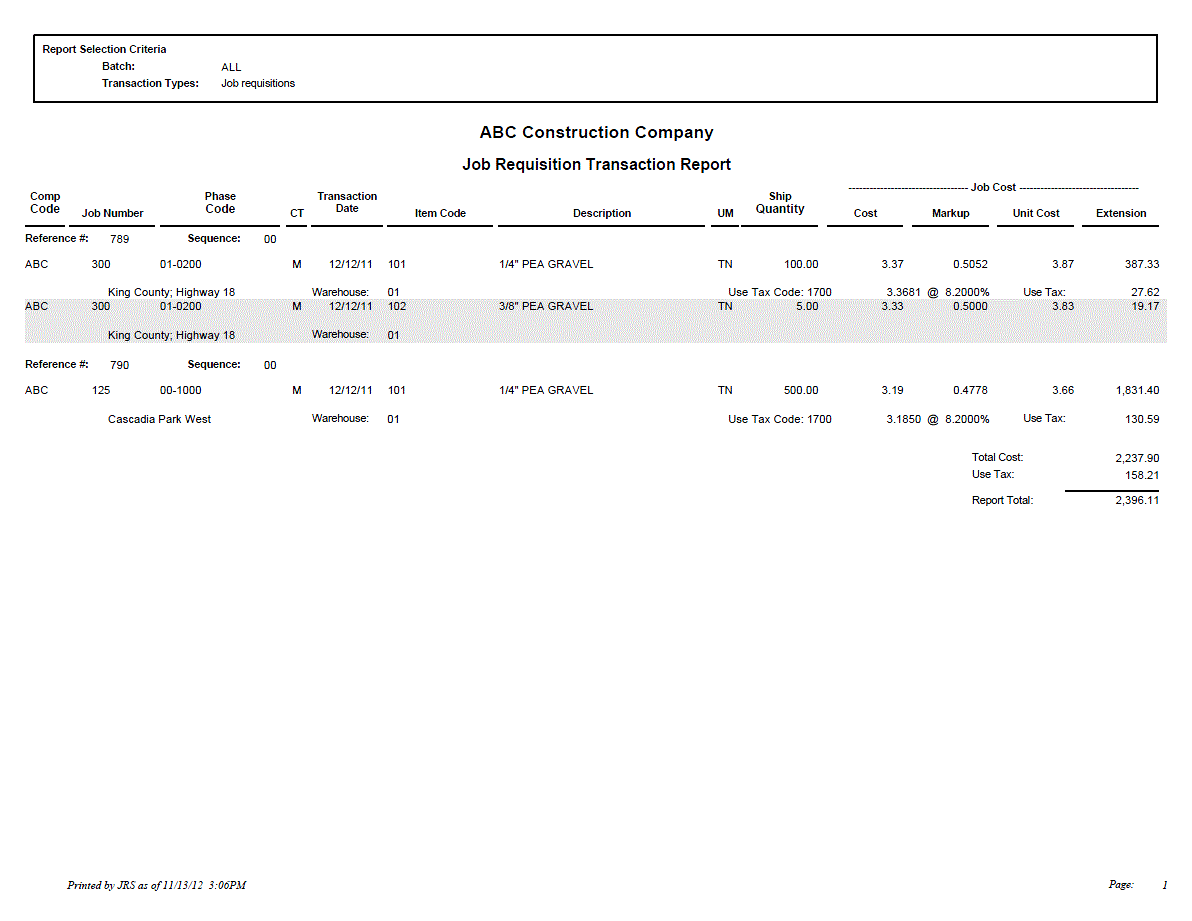Job Requisition Transaction Report | Trimble Help (beta)