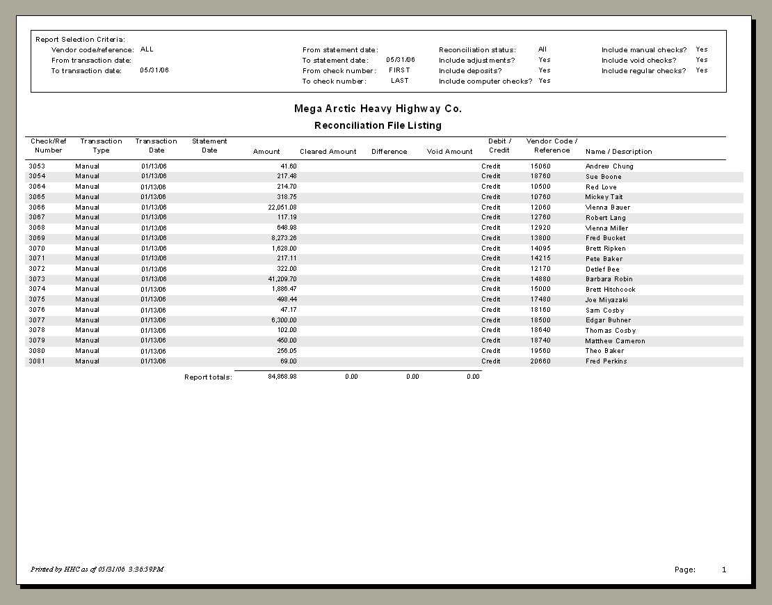 Check Reconciliation File Listing - Sample Report | Trimble Help (beta)