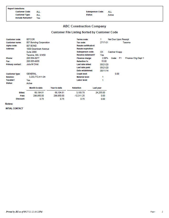 Customer Master File Listing | Trimble Help (beta)