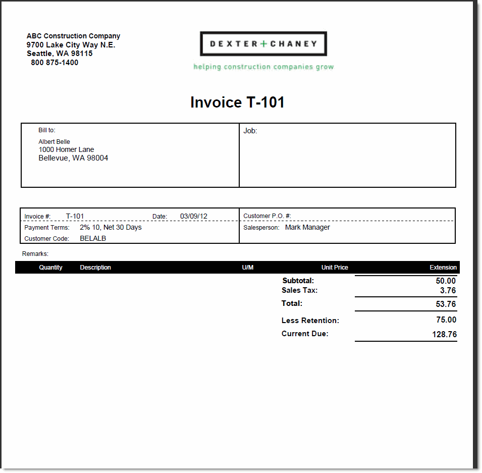 A/R Invoice Print - Mailer Format | Trimble Help (beta)