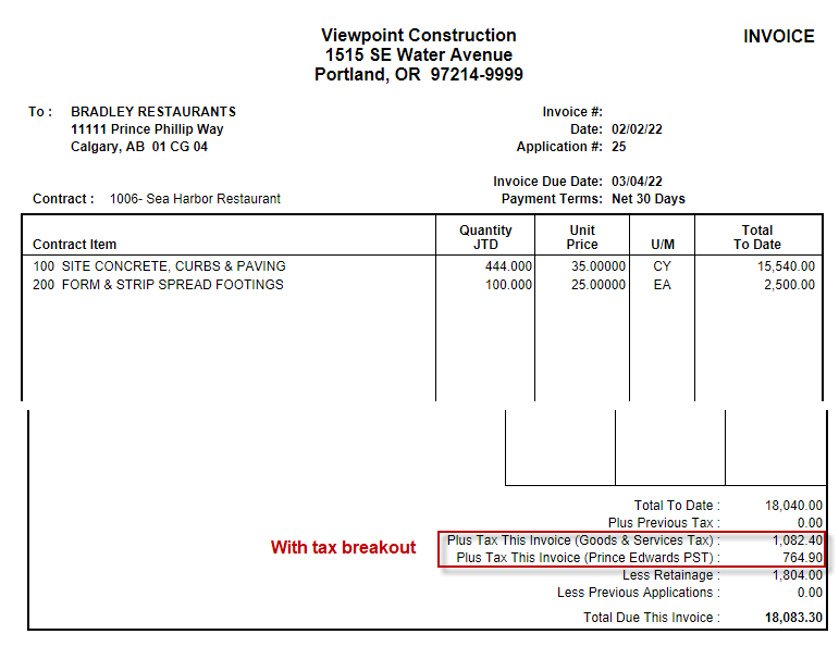 JB Progress Invoice with Units | Trimble Help (beta)