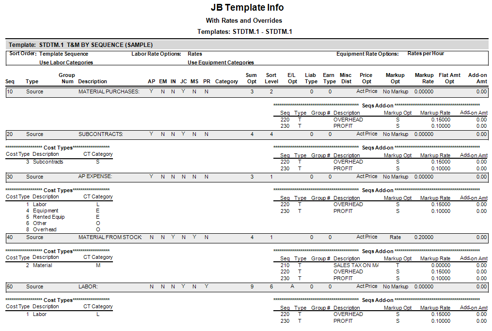 JB T&M Template Setup | Trimble Help (beta)